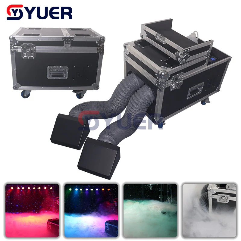 YUER™️ Double Head 3000W Water Fog Haze Machine DMX Remote Control Smoke Haze Low Lying Decoration Wedding Stage Concert Party Effect