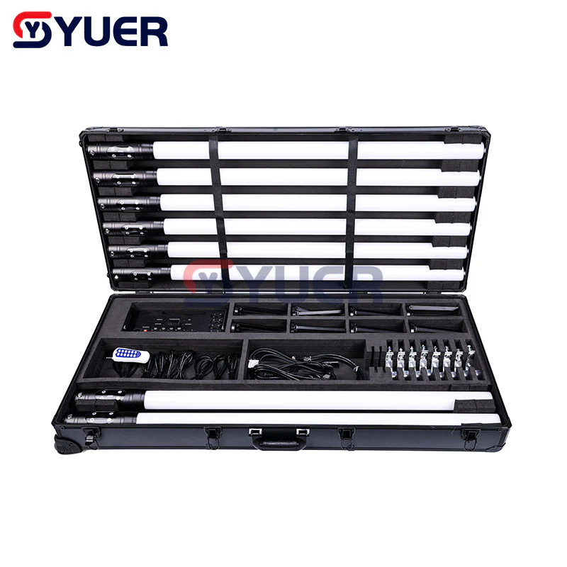YUER™️ 8PCS 100Cm RGB Battery LED Light Tube Waterproof IP54 Built-In Battery APP Control Stage Lighting for DJ Disco Photo Photographe