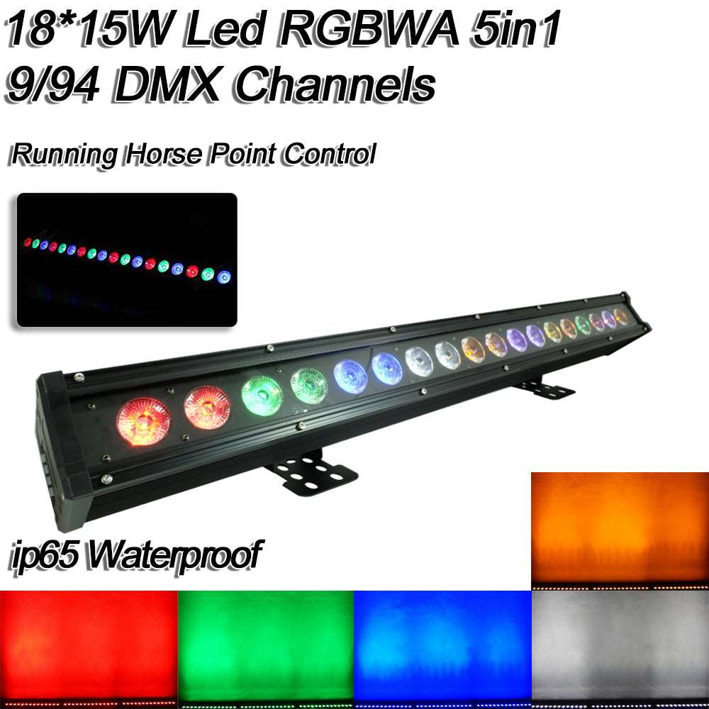 YUER™️ IP65 Water Proof Point Control 18X10W RGBW 4In1/18X15W RGBWA 5In1/18X18W RGBWAUV 6IN1 LED Wall Wash Light DMX LED Line Bar Wash Stage Light for Dj Waterproof Running Horse Point Control - Image 11