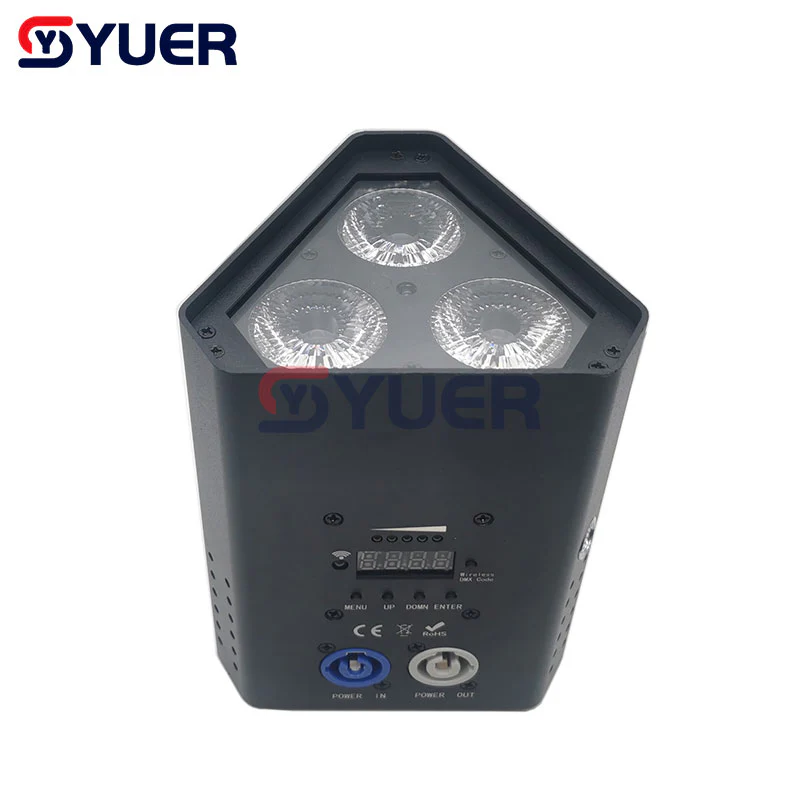 YUER™️ Mini LED Par Light 54W DMX Wireless RGBWA-UV 6IN1 for LED DJ Party Stage Lights Wash LED 2.4Ghz Wireless Remote Control Battery