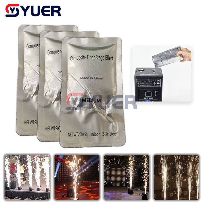 YUER™️ 600W Cold Spark Firework Machine in Use T*I Powder 200G/Bag for Cold Spark Fireworks Machine DMX Cold Fountain Wedding DJ