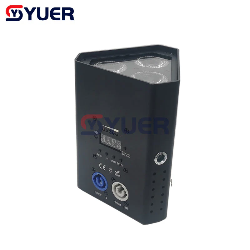 YUER™️ Mini LED Par Light 54W DMX Wireless RGBWA-UV 6IN1 for LED DJ Party Stage Lights Wash LED 2.4Ghz Wireless Remote Control Battery