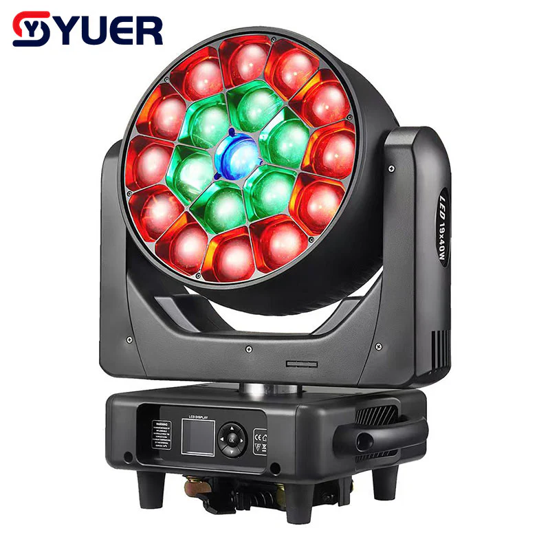 YUER™ 19X40W Bee Eye Zoom RGBW 4 in 1 Moving Head Light DMX512 Beam Strobe Effect DJ Disco Stage Wedding Party Bar - Image 5