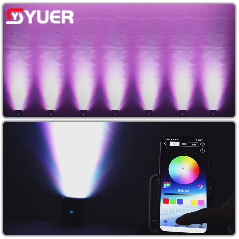 YUER™️ Battery Wireless Waterproof Par Light 6X18W RGBWA-UV 6IN1 LED Par Light DMX512 Automatic Voice Control for DJ Disco Stage Indoor Bar - Image 8