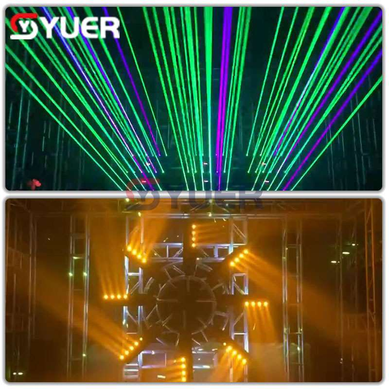 YUER™️ 6 Eyes Moving Head RGB Laser Bar Beam Strobe Stage Effect Lighting for DJ Disco Party Events DMX Sound Modes Projector Fixtures - Image 5