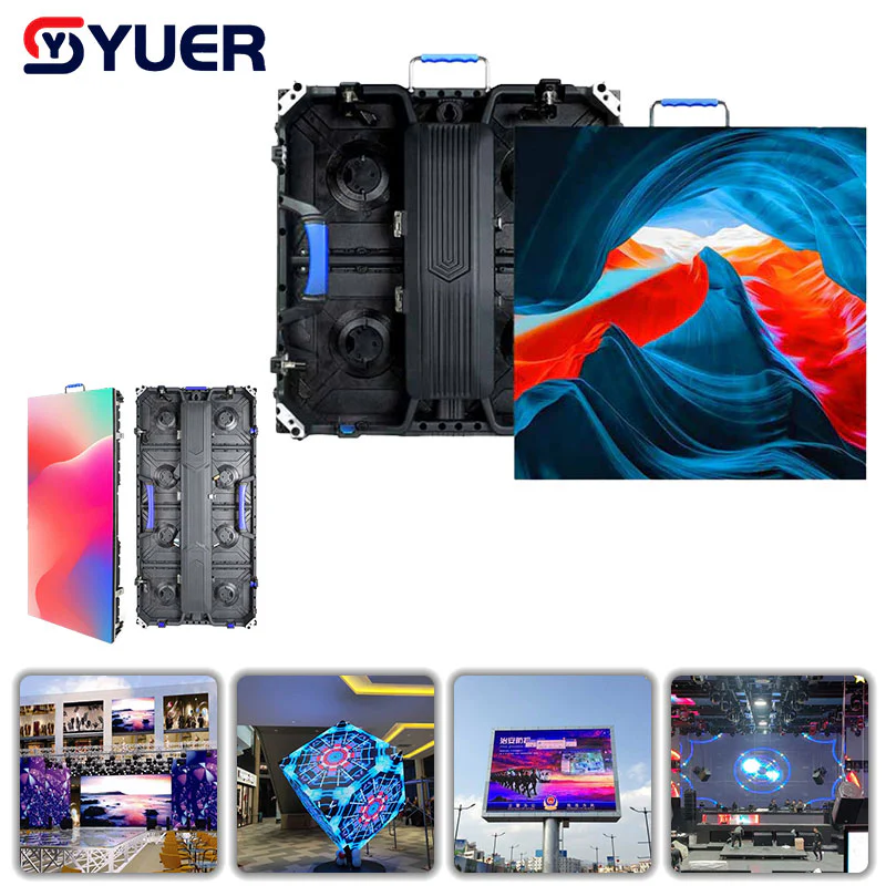YUER™️ IP65 P3.91 LED Screen Outdoor Indoor Waterproof Module Size 500*500Mm Cabinet 500*1000Mm Stage Advertising Display