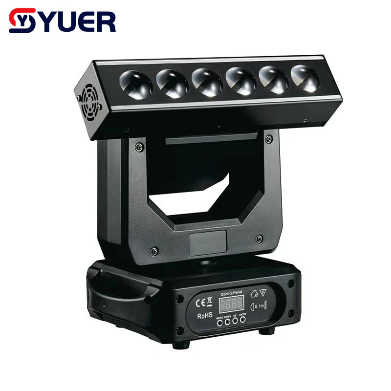YUER™ NEW 6X20W Beam LED with Strobe Moving Head Light Dj Disco Controller LED Lamp RGBW 4In1 XYZ Moving Head Infinite Rotation - Image 4