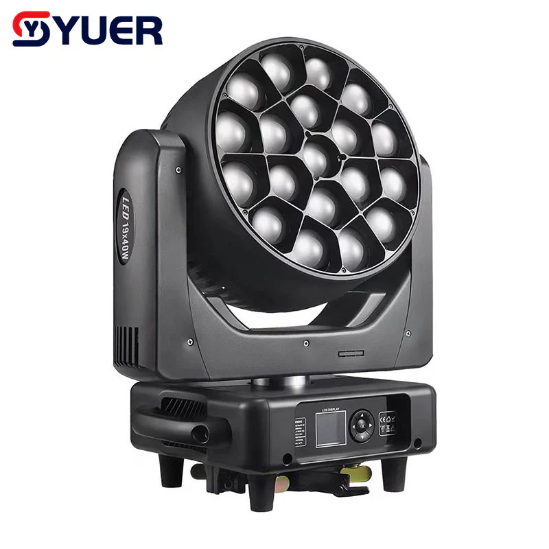YUER™ 19X40W Bee Eye Zoom RGBW 4 in 1 Moving Head Light DMX512 Beam Strobe Effect DJ Disco Stage Wedding Party Bar - Image 2