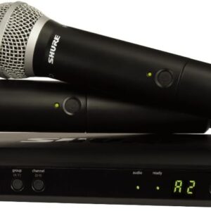 BLX288/PG58 Wireless Microphone System - 14-Hour Battery Life, 300 Ft Range, UHF | Includes (2) PG58 Handheld Vocal Mics, Dual Channel Receiver | J11 Band (BLX288/PG58-J11)