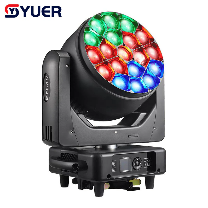 YUER™ 19X40W Bee Eye Zoom RGBW 4 in 1 Moving Head Light DMX512 Beam Strobe Effect DJ Disco Stage Wedding Party Bar - Image 6