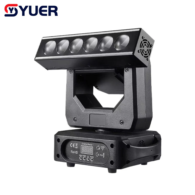 YUER™ NEW 6X20W Beam LED with Strobe Moving Head Light Dj Disco Controller LED Lamp RGBW 4In1 XYZ Moving Head Infinite Rotation - Image 2