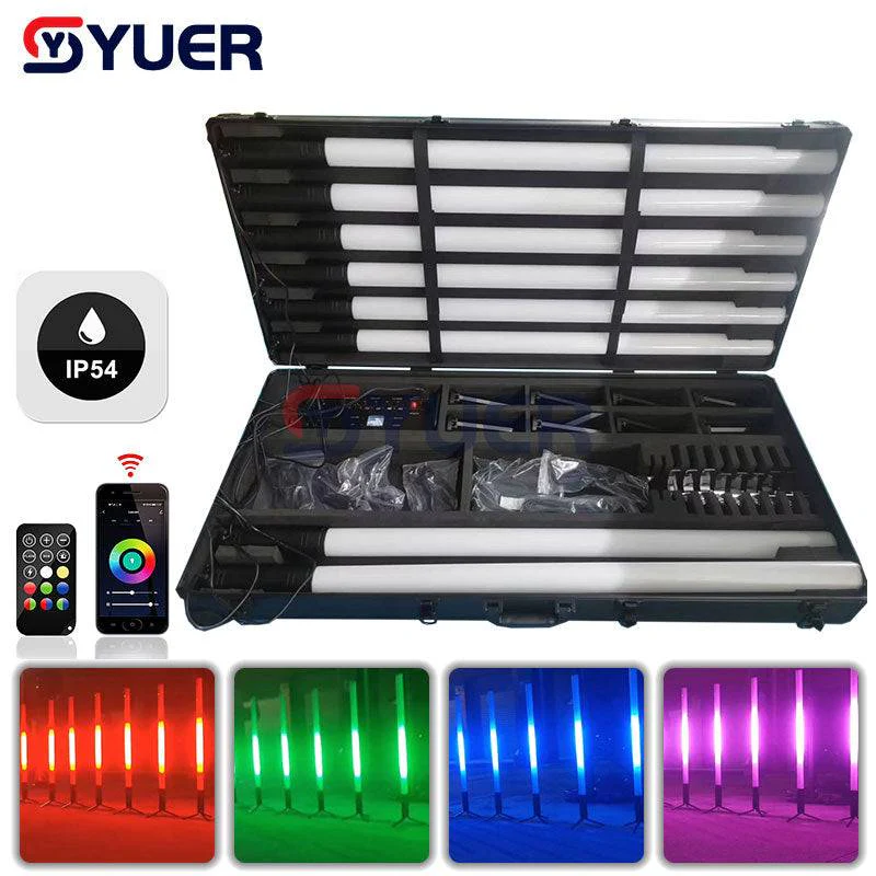 YUER™️ 8PCS 100Cm RGB Battery LED Light Tube Waterproof IP54 Built-In Battery APP Control Stage Lighting for DJ Disco Photo Photographe - Image 2