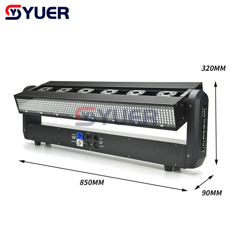 YUER™️ 6 Eyes Moving Head RGB Laser Bar Beam Strobe Stage Effect Lighting for DJ Disco Party Events DMX Sound Modes Projector Fixtures - Image 2
