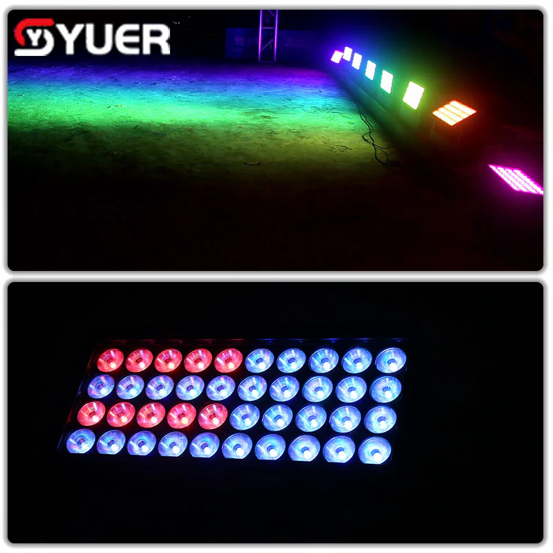 YUER™ IP65 Waterproof LED 40X15W RGBW 4In1 Wash Floodlight Par Light Strobe Light DMX512 Control for Party Wedding DJ Disco - Image 7