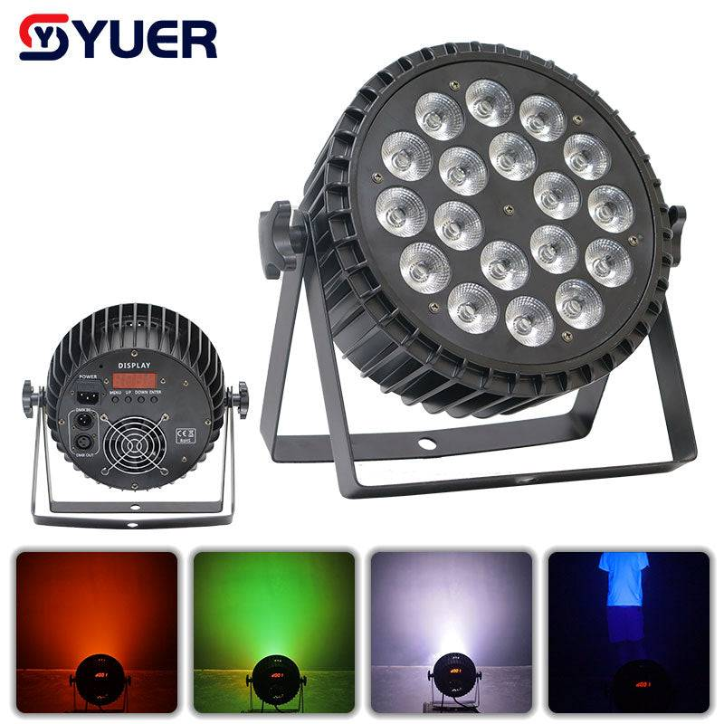 YUER™️ Aluminum Alloy LED Par Lights 18X10W RGBW 4In1/18X15W RGBWA 5In1//18X18W RGBWA+UV 6In1 LED Lighting DMX512 Disco Light Professional Stage Bar Dj Equipment