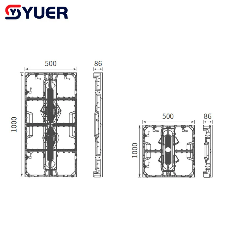 YUER™️ IP65 P3.91 LED Screen Outdoor Indoor Waterproof Module Size 500*500Mm Cabinet 500*1000Mm Stage Advertising Display - Image 2
