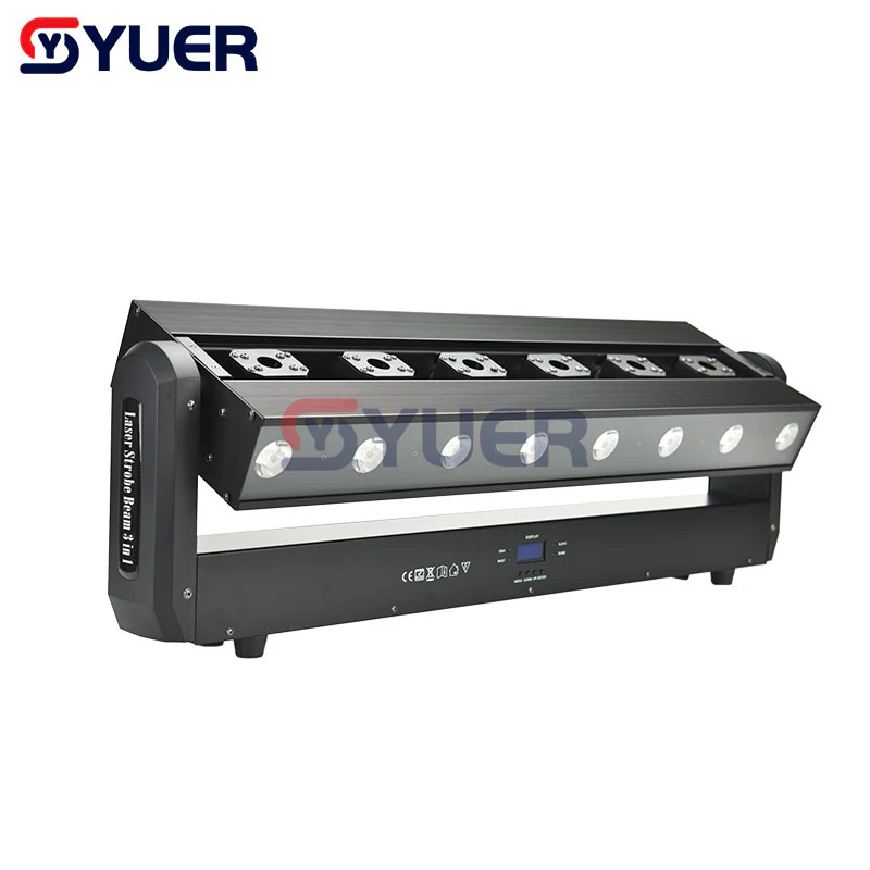 YUER™️ 6 Eyes Moving Head RGB Laser Bar Beam Strobe Stage Effect Lighting for DJ Disco Party Events DMX Sound Modes Projector Fixtures - Image 4