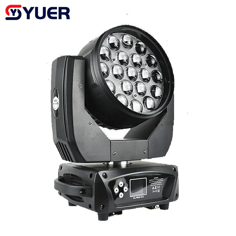 YUER™️ LED 19X15W RGBW 4IN1 Moving Head Zoom Light for Disco Beam Lights DJ Party Stage Lighting Commercial Lights