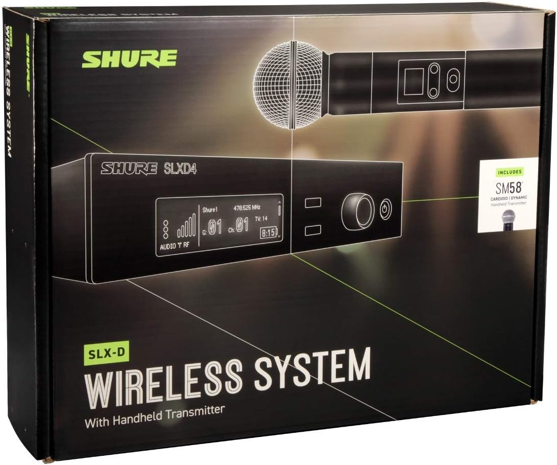 SLXD24/SM58 Digital Wireless Microphone System - Includes SLXD2 Handheld Transmitter with SM58 Vocal Mic Capsule and SLXD4 Single Channel Rack Mount Receiver | H55 Band (SLXD24/SM58-H55) - Image 2