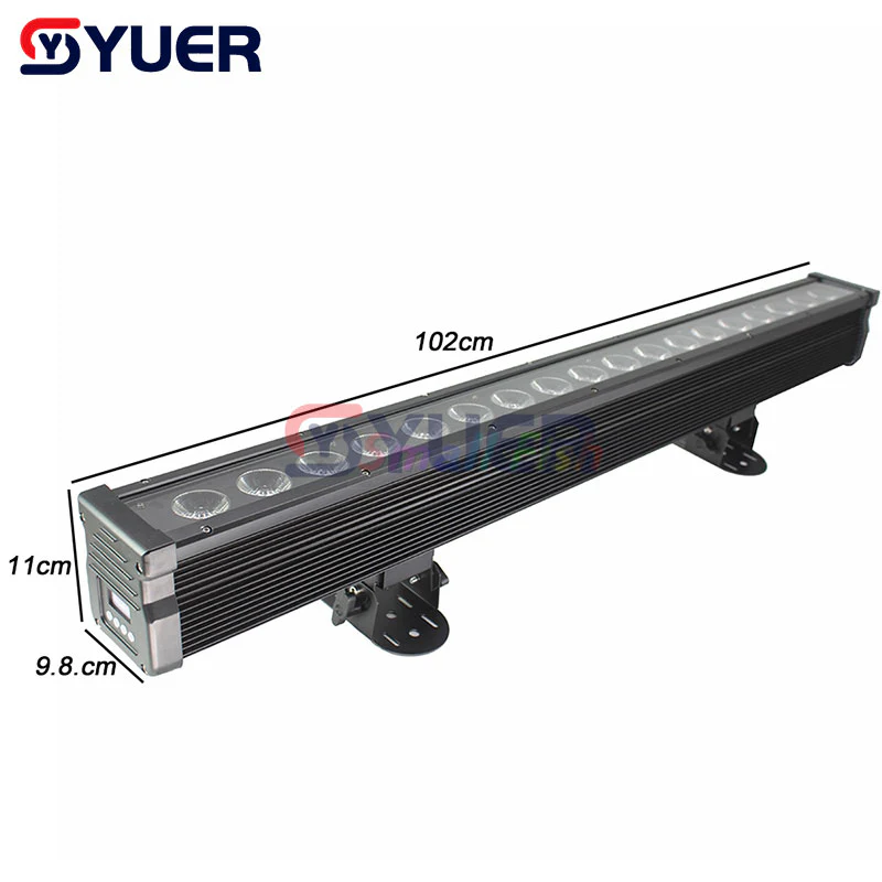 YUER™️ IP65 Water Proof Point Control 18X10W RGBW 4In1/18X15W RGBWA 5In1/18X18W RGBWAUV 6IN1 LED Wall Wash Light DMX LED Line Bar Wash Stage Light for Dj Waterproof Running Horse Point Control - Image 5