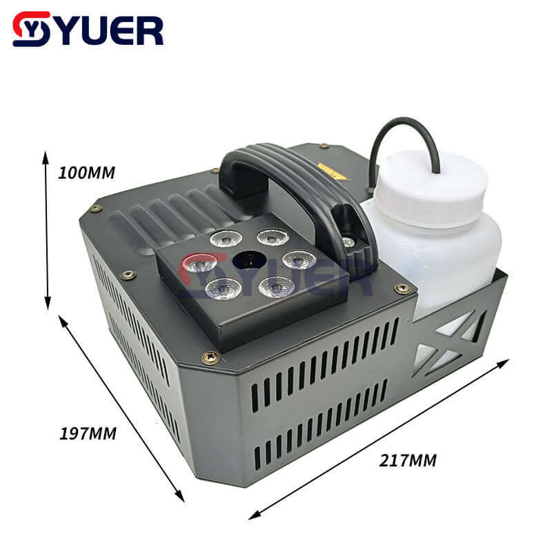YUER™️ 600W LED Fog Machine Pyro Vertical Smoke Machine with Remote Control /Professional Fogger 6X3W RGB 3IN1 Color - Image 2