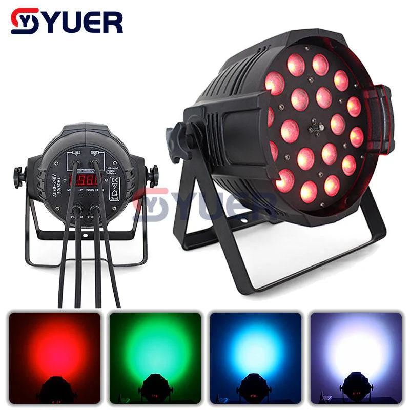 YUER™️ 18PCS LED Zoom Par Light Indoor Aluminum Par Lights 18X18W RGBWA-UV 6IN1 Quad Color LED Zoom Par Lights 25 Degree Beam Angle