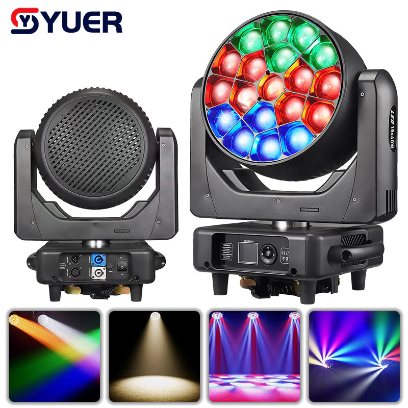 YUER™ 19X40W Bee Eye Zoom RGBW 4 in 1 Moving Head Light DMX512 Beam Strobe Effect DJ Disco Stage Wedding Party Bar