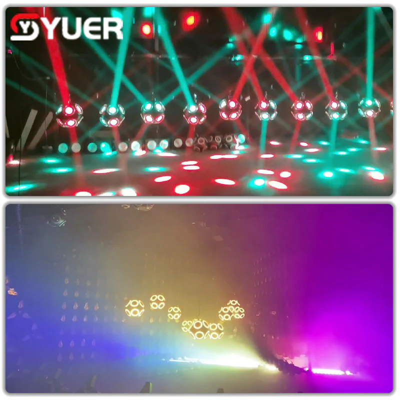 YUER™ RGBW 300W LED 4In1 Lifting Football Shape Light DMX Rolling Beam Moving Head Stage Effect DJ Party Christmas Decoration Lights