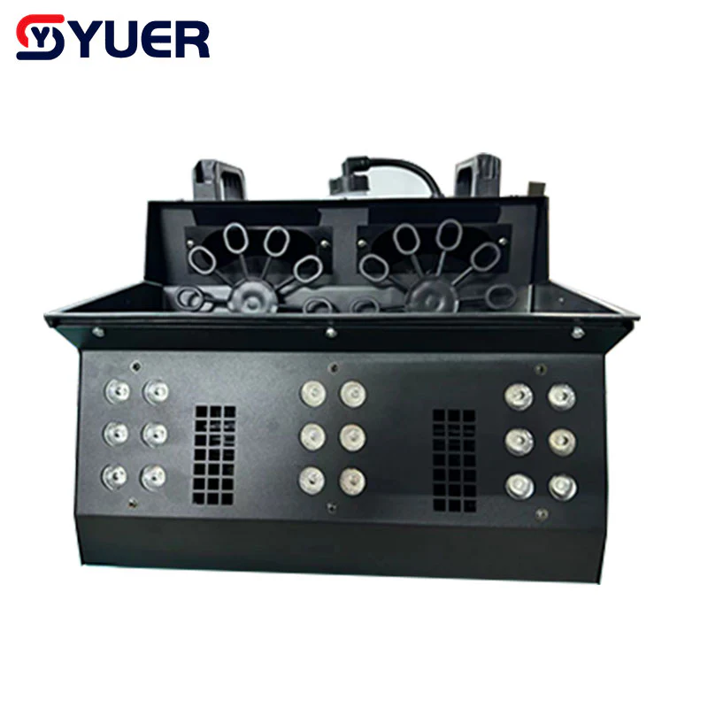 YUER™️ Fog Bubble Machine DMX512 and Remote Smoke Bubble Machine with RGB LED Lights DJ Stage Effect Bubble Machine with 2 Wheels 3.0 2 Reviews - Image 2