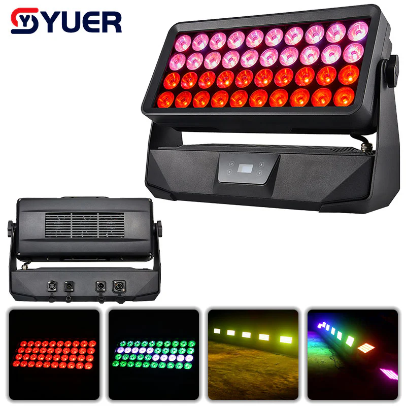 YUER™ IP65 Waterproof LED 40X15W RGBW 4In1 Wash Floodlight Par Light Strobe Light DMX512 Control for Party Wedding DJ Disco