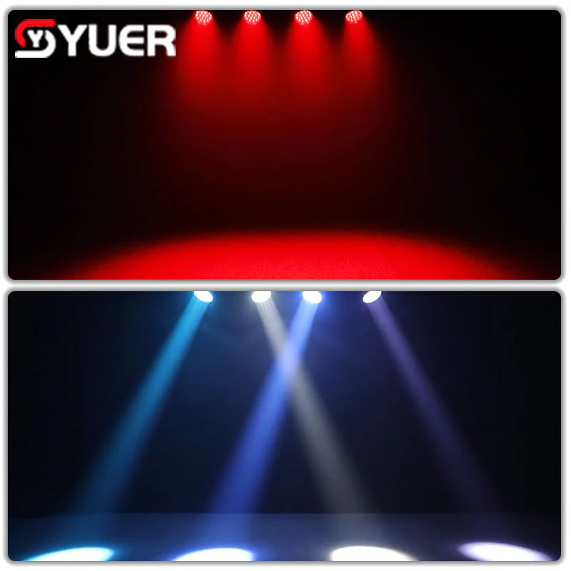 YUER™️ 19PCS 15W RGBW 4IN1 Focusing Moving Head Wash Light for Disco Beam Lights DJ Party Stage Lighting Commercial Lights