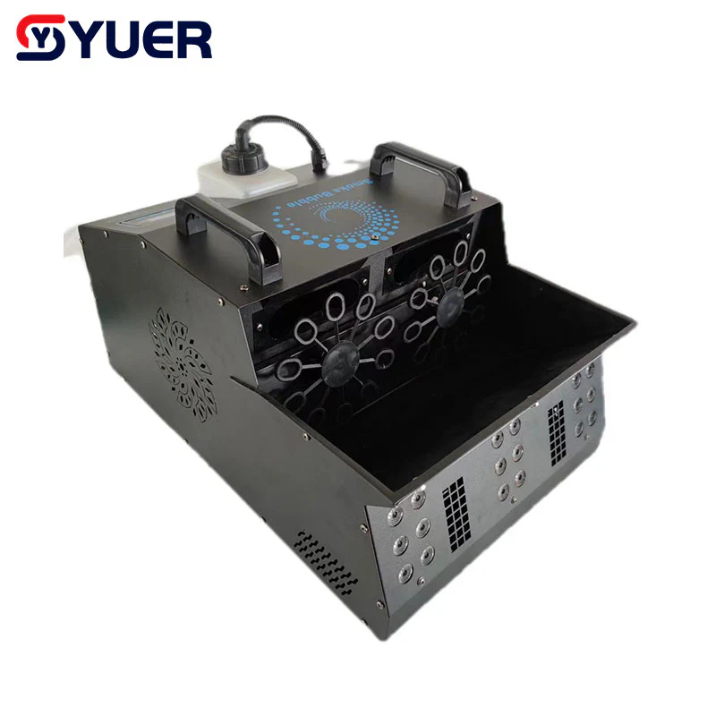 YUER™️ Fog Bubble Machine DMX512 and Remote Smoke Bubble Machine with RGB LED Lights DJ Stage Effect Bubble Machine with 2 Wheels 3.0 2 Reviews - Image 4