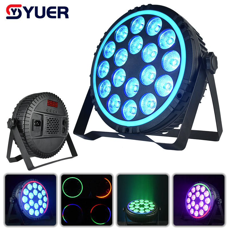 YUER™️ 18X12W RGBW 4In1 LED Par Light with Aperture DMX512 Disco Light Professional Stage Bar Dj Equipment
