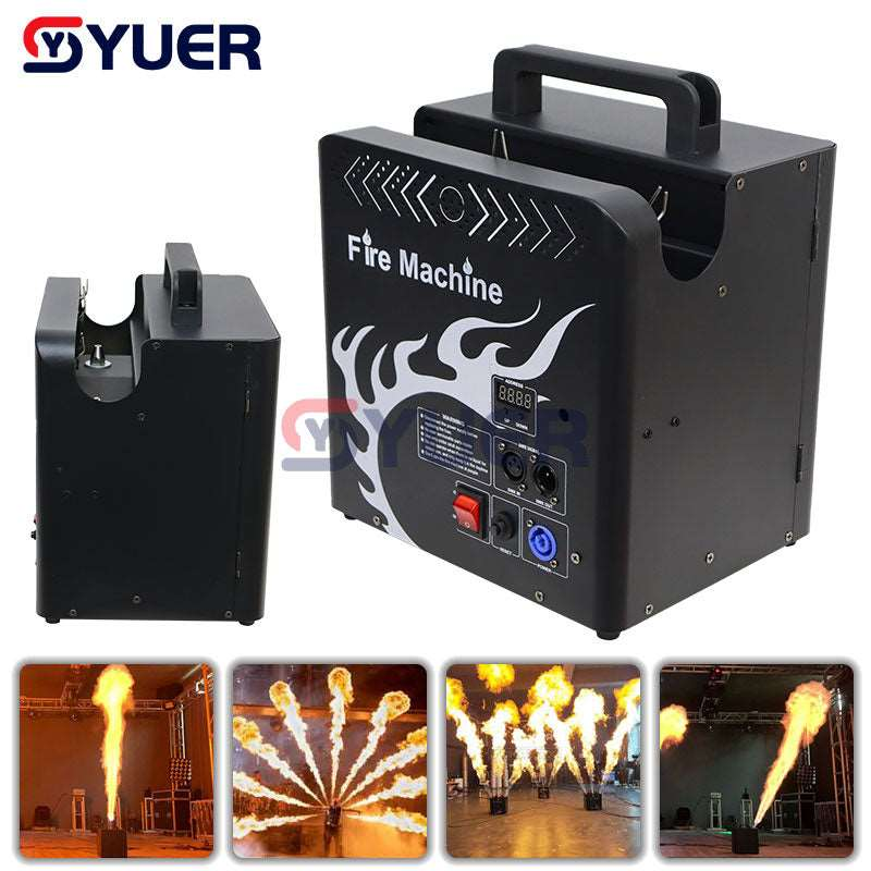 YUER™️ Stage Fireworks 3 Heads Fire Height Flame Fire Machine DMX Control LCD Display Flame Machine for Wedding DJ Party Effect Lights