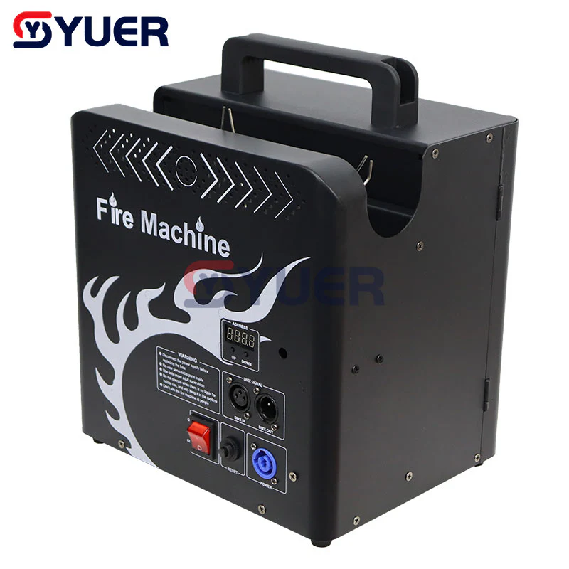 YUER™️ Stage Fireworks 3 Heads Fire Height Flame Fire Machine DMX Control LCD Display Flame Machine for Wedding DJ Party Effect Lights - Image 3